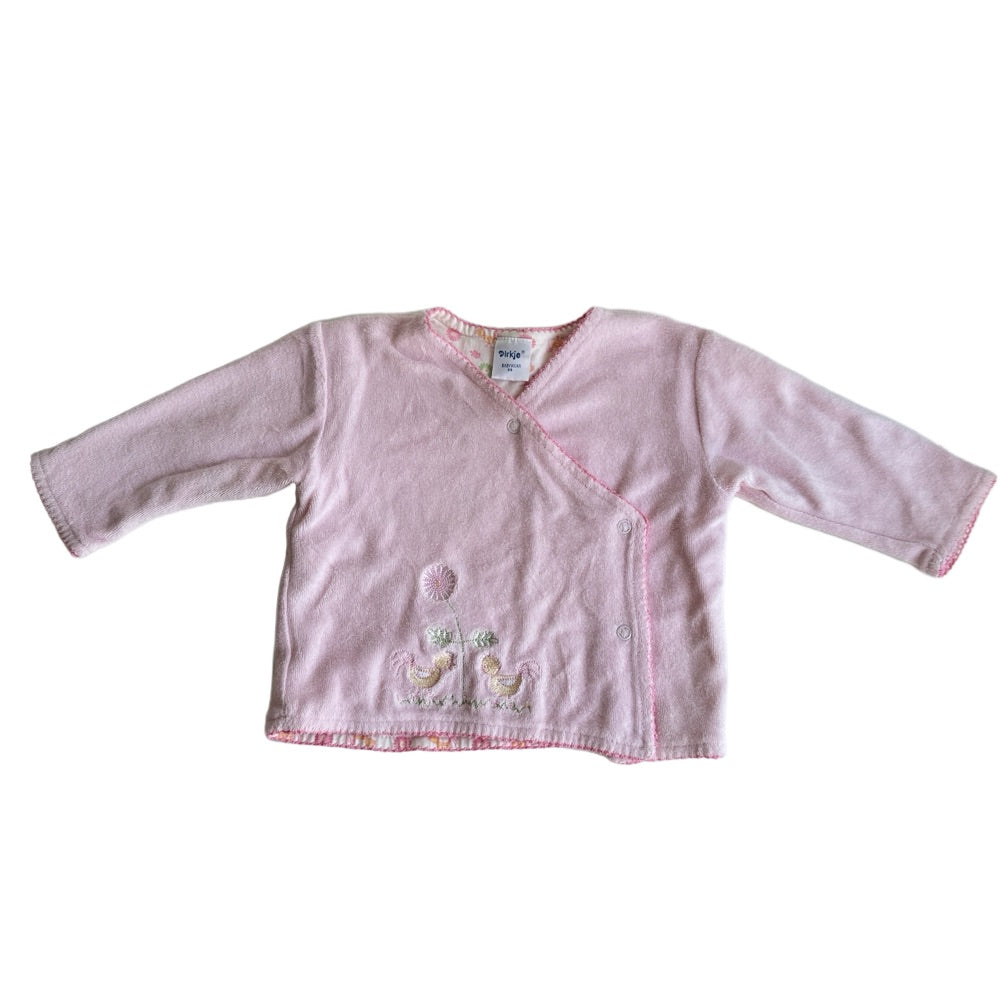 Vintage lyserød baby cardigan str. 68
